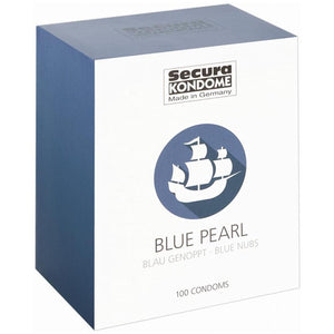 Secura Kondome Blue Pearl Blue Nubs Condoms - 100 Pack - Extreme Toyz Singapore - https://extremetoyz.com.sg - Sex Toys and Lingerie Online Store