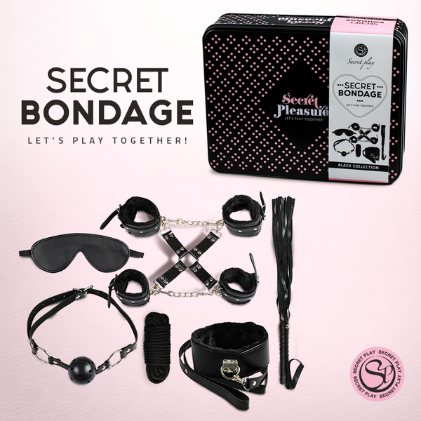 Secret Play Secret Bondage Kit - Black - Extreme Toyz Singapore - https://extremetoyz.com.sg - Sex Toys and Lingerie Online Store