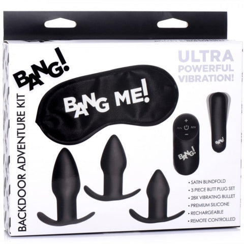 Bang! Backdoor Adventure Remote Control 3 Piece Butt Plug Vibe Kit - Extreme Toyz Singapore - https://extremetoyz.com.sg - Sex Toys and Lingerie Online Store