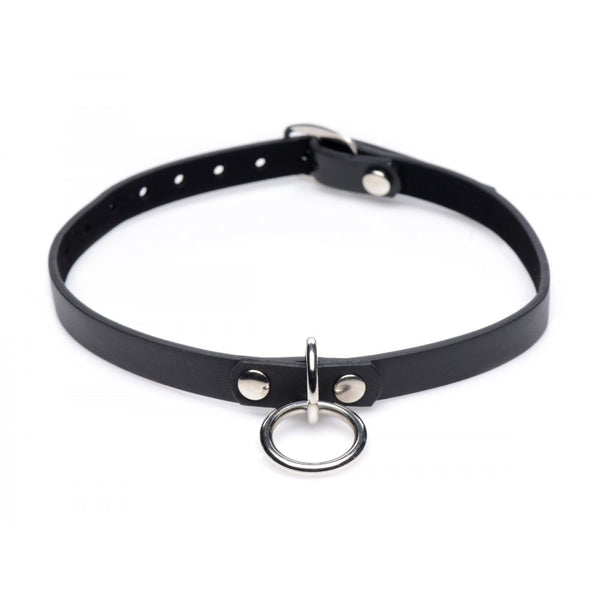 Master Series Collared Vixen Silver Ring Slim Choker - Extreme Toyz Singapore - https://extremetoyz.com.sg - Sex Toys and Lingerie Online Store