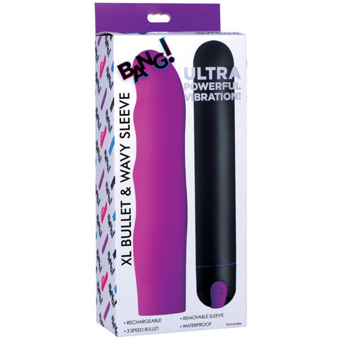 Bang! XL Silicone Bullet and Wavy Sleeve Extreme Toyz Singapore - https://extremetoyz.com.sg - Sex Toys and Lingerie Online Store