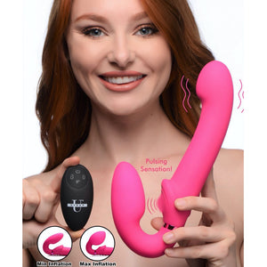 Strap U 10X Remote Control Ergo-Fit G-Pulse Inflatable and Vibrating Strapless Strap-on - Extreme Toyz Singapore - https://extremetoyz.com.sg - Sex Toys and Lingerie Online Store