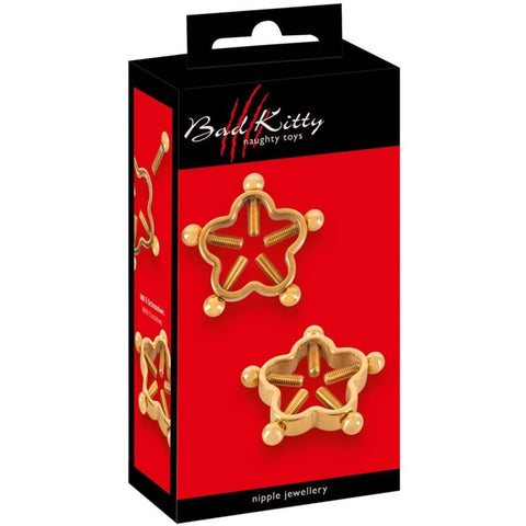 Bad Kitty Golden Flower Nipple Jewellery - Extreme Toyz Singapore - https://extremetoyz.com.sg - Sex Toys and Lingerie Online Store