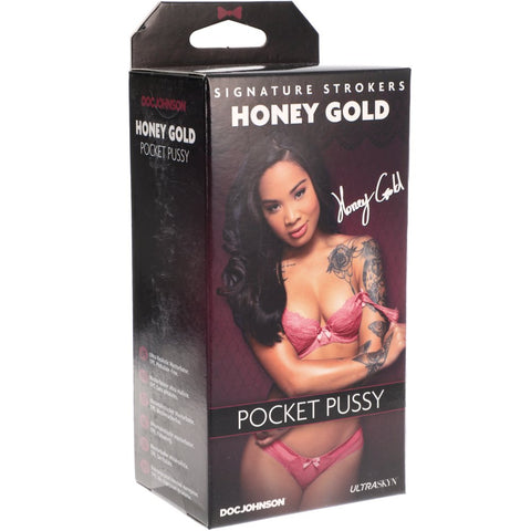 Doc Johnson Signature Strokers - Honey Gold ULTRASKYN™ Pocket Pussy Masturbator - Extreme Toyz Singapore - https://extremetoyz.com.sg - Sex Toys and Lingerie Online Store