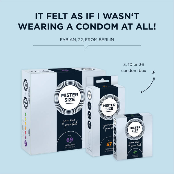 64mm Your Size Pure Feel Condoms 3/10/36 Pack