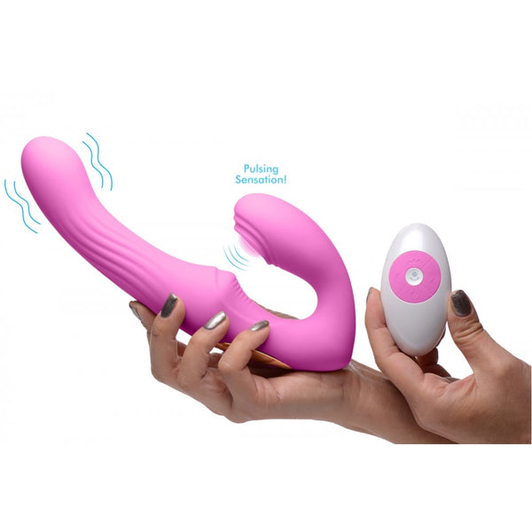 Strap U 15X U-Pulse Silicone Pulsating and Vibrating Strapless Strap-on with Remote - Extreme Toyz Singapore - https://extremetoyz.com.sg - Sex Toys and Lingerie Online Store