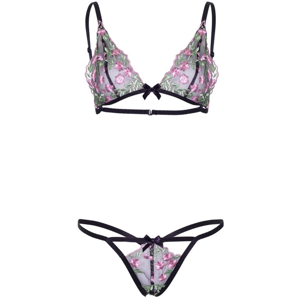 Leg Avenue In Bloom Bra and Panty Set (2 Colours Available) - Extreme Toyz Singapore - https://extremetoyz.com.sg - Sex Toys and Lingerie Online Store