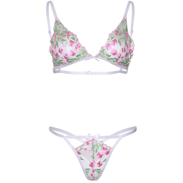 Leg Avenue In Bloom Bra and Panty Set (2 Colours Available) - Extreme Toyz Singapore - https://extremetoyz.com.sg - Sex Toys and Lingerie Online Store