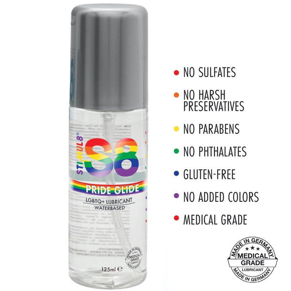 Stimul8 S8 S8 Pride Glide LGBTQ+ Water-Based Lube 125ml - Extreme Toyz Singapore - https://extremetoyz.com.sg - Sex Toys and Lingerie Online Store
