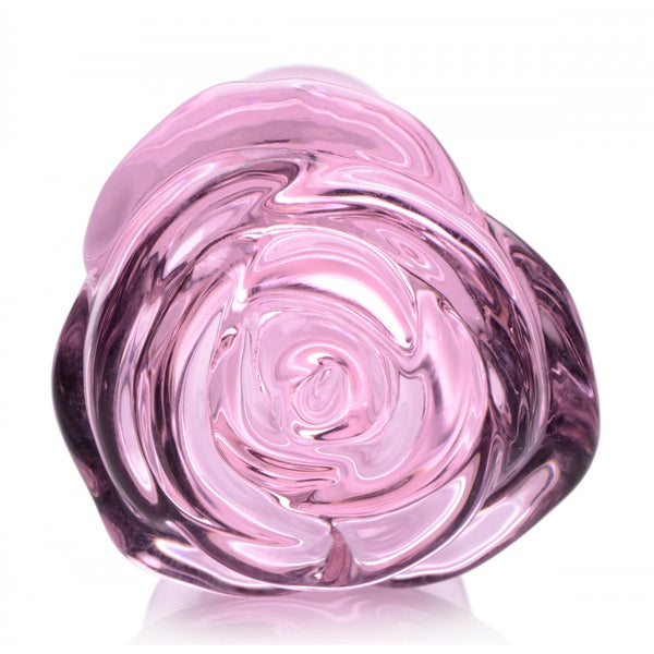 Booty Sparks Pink Rose Glass Anal Plug - Extreme Toyz Singapore - https://extremetoyz.com.sg - Sex Toys and Lingerie Online Store