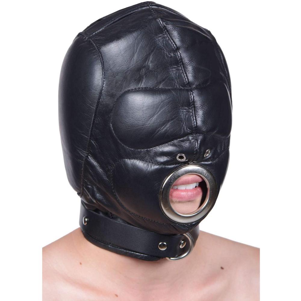 Leather Padded Hood with Mouth Hole