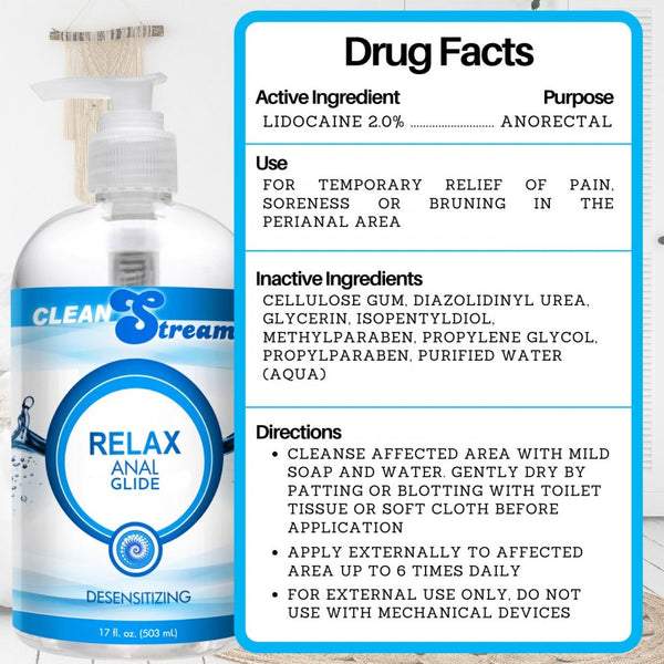 CleanStream Relax Desensitizing Anal Lube 17 oz. - Extreme Toyz Singapore - https://extremetoyz.com.sg - Sex Toys and Lingerie Online Store