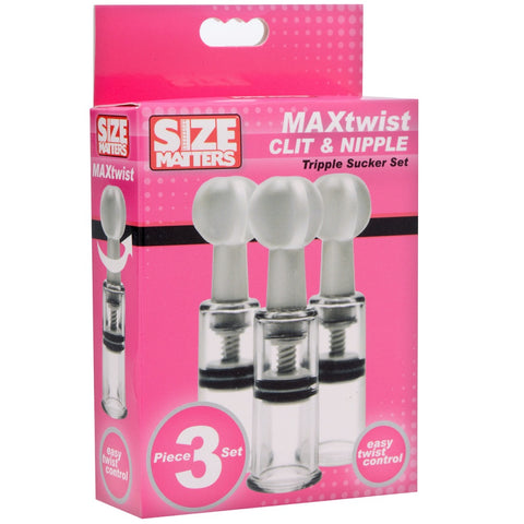 Size Matters Max Twist Clit & Nipple Triple Sucker Set - Extreme Toyz Singapore - https://extremetoyz.com.sg - Sex Toys and Lingerie Online Store