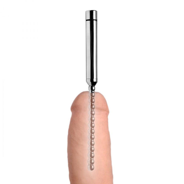 Master Series Stainless Steel Vibrating Urethral Beaded Sound - Extreme Toyz Singapore - https://extremetoyz.com.sg - Sex Toys and Lingerie Online Store