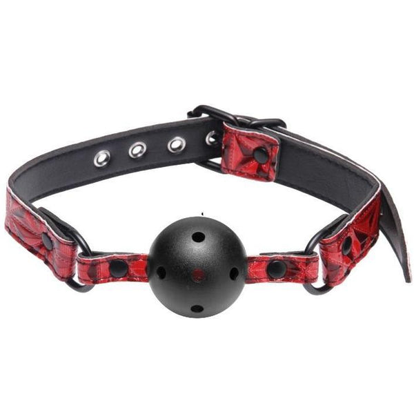 Master Series Crimson Tied Breathable Ball Gag - Extreme Toyz Singapore - https://extremetoyz.com.sg - Sex Toys and Lingerie Online Store