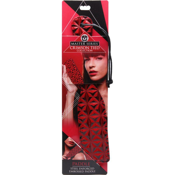 Master Series Crimson Tied Steel Enforced Spanking Paddle  - Extreme Toyz Singapore - https://extremetoyz.com.sg - Sex Toys and Lingerie Online Store