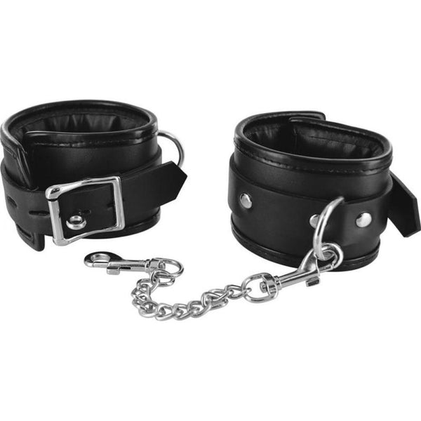 STRICT Locking Padded Wrist Cuffs with Chain - Extreme Toyz Singapore - https://extremetoyz.com.sg - Sex Toys and Lingerie Online Store - Bondage Gear / Vibrators / Electrosex Toys / Wireless Remote Control Vibes / Sexy Lingerie and Role Play / BDSM / Dungeon Furnitures / Dildos and Strap Ons  / Anal and Prostate Massagers / Anal Douche and Cleaning Aide / Delay Sprays and Gels / Lubricants and more...