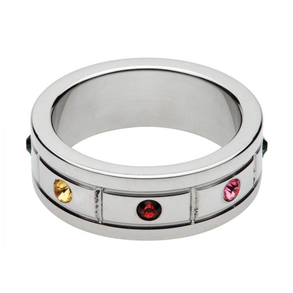 Master Series Jewelled Stainless Steel Cock Ring- 1.95" - Extreme Toyz Singapore - https://extremetoyz.com.sg - Sex Toys and Lingerie Online Store