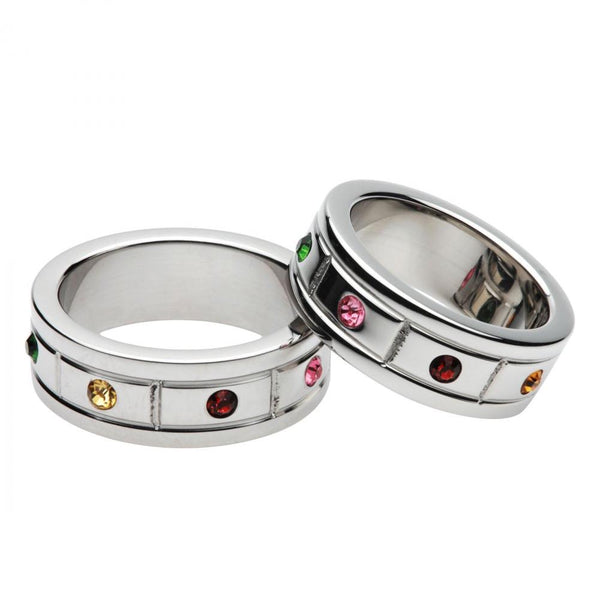 Master Series Jewelled Stainless Steel Cock Ring- 1.95" - Extreme Toyz Singapore - https://extremetoyz.com.sg - Sex Toys and Lingerie Online Store