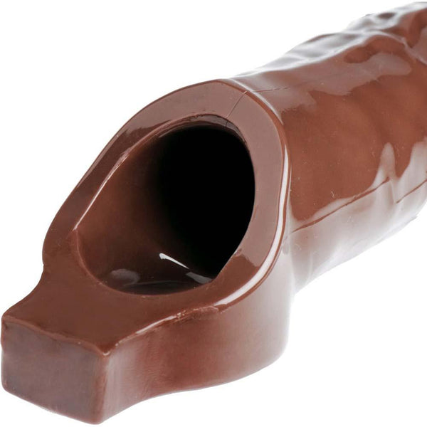Size Matters Really Ample Brown Penis Enhancer Sheath - Extreme Toyz Singapore - https://extremetoyz.com.sg - Sex Toys and Lingerie Online Store