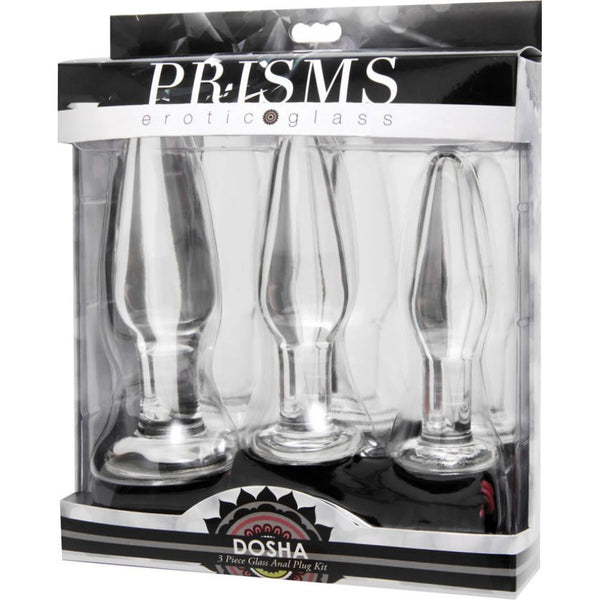 Prisms Erotic Glass Dosha 3 Piece Glass Anal Plug Kit - Extreme Toyz Singapore - https://extremetoyz.com.sg - Sex Toys and Lingerie Online Store - Bondage Gear / Vibrators / Electrosex Toys / Wireless Remote Control Vibes / Sexy Lingerie and Role Play / BDSM / Dungeon Furnitures / Dildos and Strap Ons  / Anal and Prostate Massagers / Anal Douche and Cleaning Aide / Delay Sprays and Gels / Lubricants and more...
