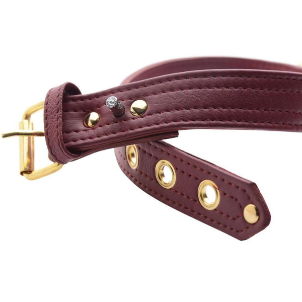 Strict Leather Luxury Burgundy Locking Collar