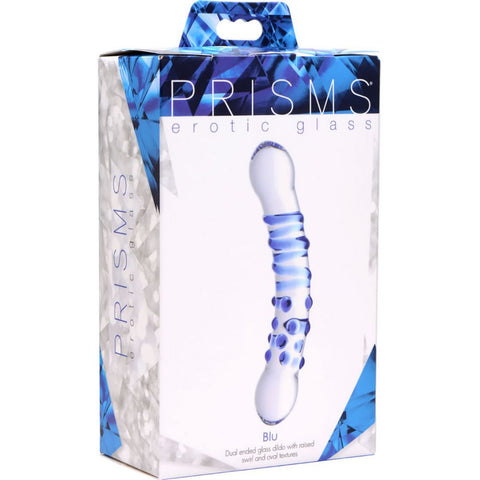 Prisms Erotic Glass Blu Dual Ended Glass Dildo - Extreme Toyz Singapore - https://extremetoyz.com.sg - Sex Toys and Lingerie Online Store - Bondage Gear / Vibrators / Electrosex Toys / Wireless Remote Control Vibes / Sexy Lingerie and Role Play / BDSM / Dungeon Furnitures / Dildos and Strap Ons  / Anal and Prostate Massagers / Anal Douche and Cleaning Aide / Delay Sprays and Gels / Lubricants and more...