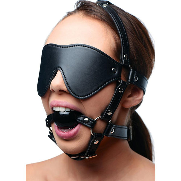 STRICT Blindfold Harness and Ball Gag - Extreme Toyz Singapore - https://extremetoyz.com.sg - Sex Toys and Lingerie Online Store - Bondage Gear / Vibrators / Electrosex Toys / Wireless Remote Control Vibes / Sexy Lingerie and Role Play / BDSM / Dungeon Furnitures / Dildos and Strap Ons  / Anal and Prostate Massagers / Anal Douche and Cleaning Aide / Delay Sprays and Gels / Lubricants and more...