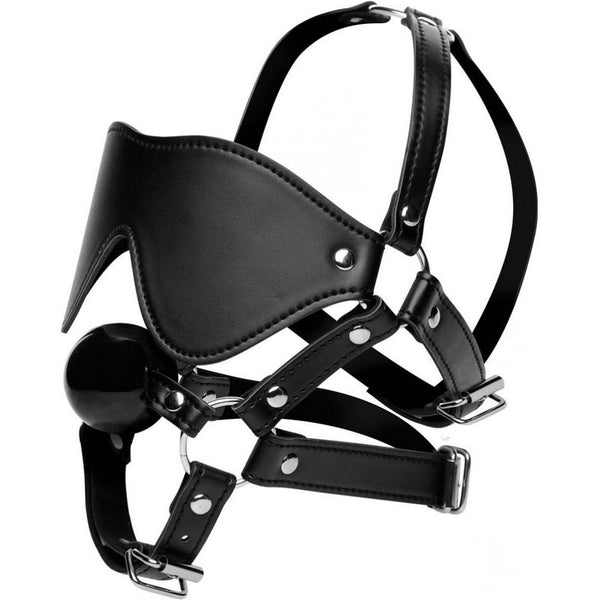 STRICT Blindfold Harness and Ball Gag - Extreme Toyz Singapore - https://extremetoyz.com.sg - Sex Toys and Lingerie Online Store - Bondage Gear / Vibrators / Electrosex Toys / Wireless Remote Control Vibes / Sexy Lingerie and Role Play / BDSM / Dungeon Furnitures / Dildos and Strap Ons  / Anal and Prostate Massagers / Anal Douche and Cleaning Aide / Delay Sprays and Gels / Lubricants and more...