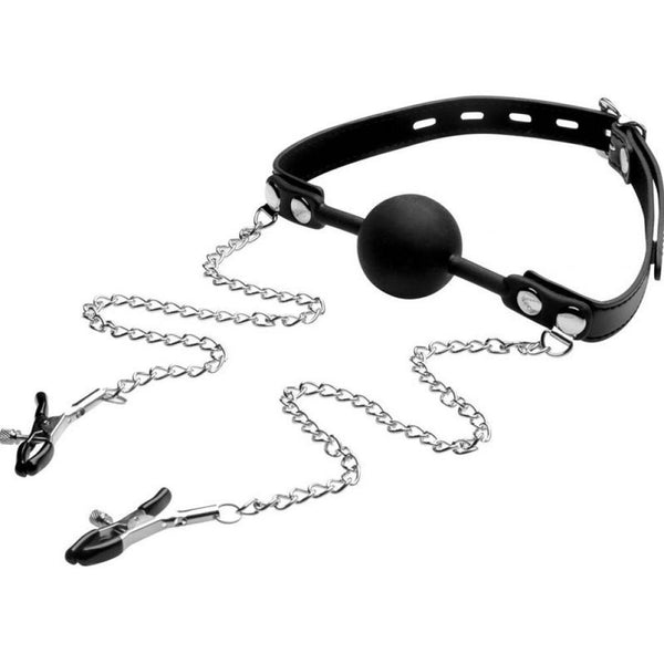 STRICT Silicone Ball Gag with Nipple Clamps -STRICT Interchangeable Silicone Ball Gag Set - STRICT Cock Head Silicone Mouth Gag - Extreme Toyz Singapore - https://extremetoyz.com.sg - Sex Toys and Lingerie Online Store - Bondage Gear / Vibrators / Electrosex Toys / Wireless Remote Control Vibes / Sexy Lingerie and Role Play / BDSM / Dungeon Furnitures / Dildos and Strap Ons  / Anal and Prostate Massagers / Anal Douche and Cleaning Aide / Delay Sprays and Gels / Lubricants and more...