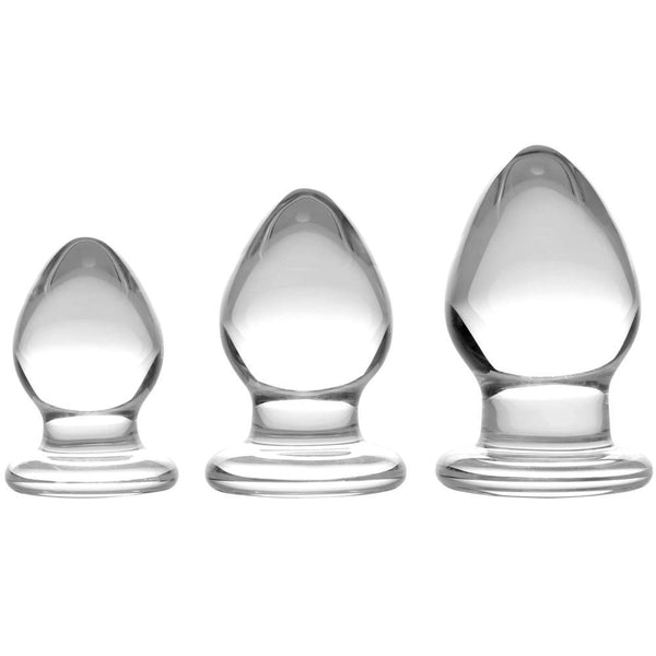 Prisms Erotic Glass Triplets 3 Piece Glass Anal Plug Kit - Extreme Toyz Singapore - https://extremetoyz.com.sg - Sex Toys and Lingerie Online Store - Bondage Gear / Vibrators / Electrosex Toys / Wireless Remote Control Vibes / Sexy Lingerie and Role Play / BDSM / Dungeon Furnitures / Dildos and Strap Ons  / Anal and Prostate Massagers / Anal Douche and Cleaning Aide / Delay Sprays and Gels / Lubricants and more...