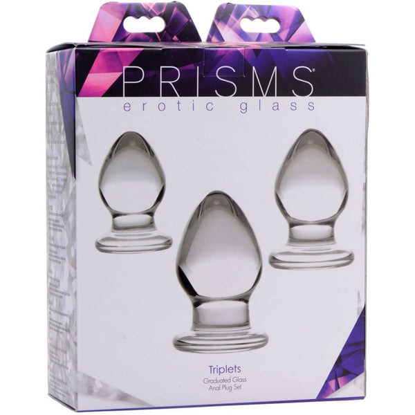 Prisms Erotic Glass Triplets 3 Piece Glass Anal Plug Kit - Extreme Toyz Singapore - https://extremetoyz.com.sg - Sex Toys and Lingerie Online Store - Bondage Gear / Vibrators / Electrosex Toys / Wireless Remote Control Vibes / Sexy Lingerie and Role Play / BDSM / Dungeon Furnitures / Dildos and Strap Ons  / Anal and Prostate Massagers / Anal Douche and Cleaning Aide / Delay Sprays and Gels / Lubricants and more...