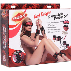 Red Dragon 5 Piece Satin Bondage Set