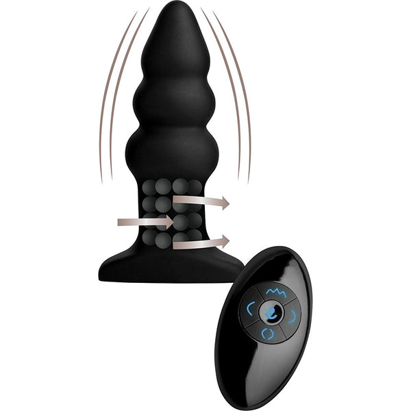Rimmers Model I Rippled Rimming Plug with Remote - Extreme Toyz Singapore - https://extremetoyz.com.sg - Sex Toys and Lingerie Online Store - Bondage Gear / Vibrators / Electrosex Toys / Wireless Remote Control Vibes / Sexy Lingerie and Role Play / BDSM / Dungeon Furnitures / Dildos and Strap Ons  / Anal and Prostate Massagers / Anal Douche and Cleaning Aide / Delay Sprays and Gels / Lubricants and more...