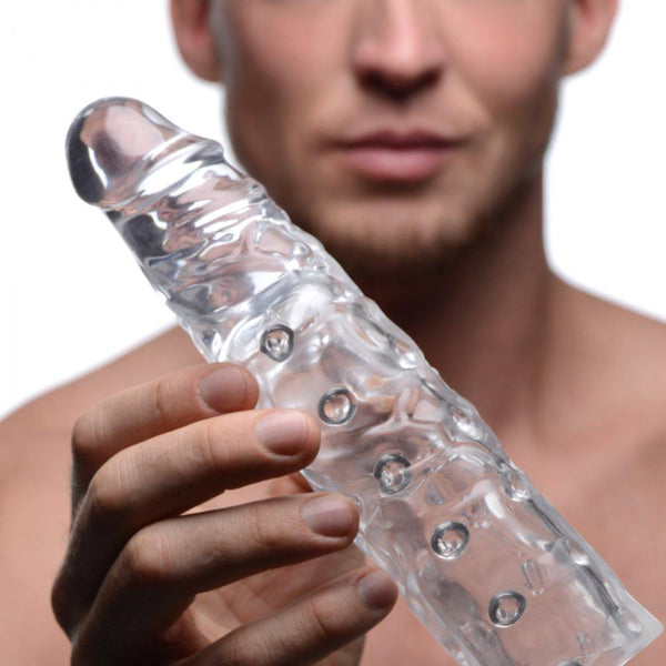 Size Matters 3" Clear Penis Enhancer Sleeve - Extreme Toyz Singapore - https://extremetoyz.com.sg - Sex Toys and Lingerie Online Store