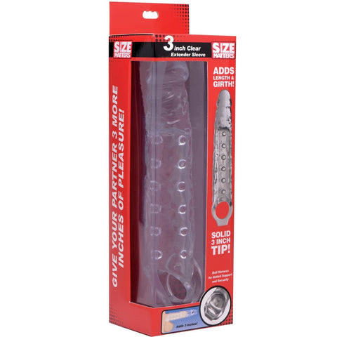 Size Matters 3" Clear Extender Sleeve - Extreme Toyz Singapore - https://extremetoyz.com.sg - Sex Toys and Lingerie Online Store