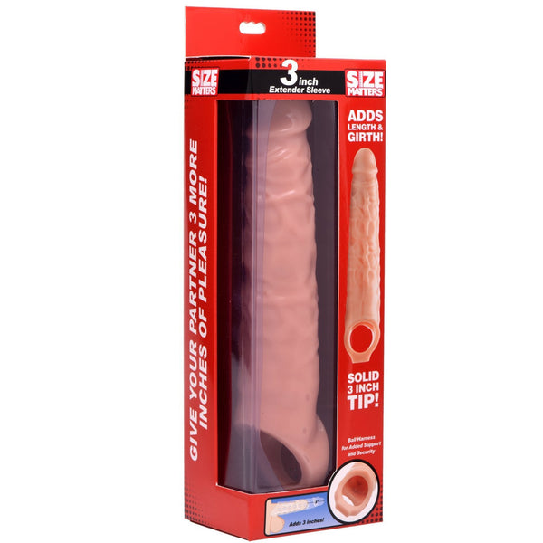 Size Matters 3" Flesh Extender Sleeve - Extreme Toyz Singapore - https://extremetoyz.com.sg - Sex Toys and Lingerie Online Store