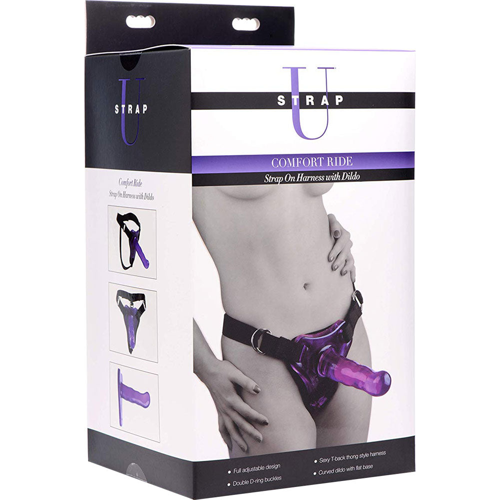 Comfort Ride Strap On Harness with Purple Dildo