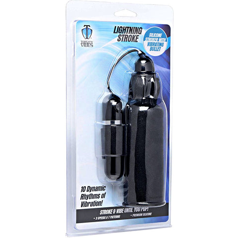 Trinity Vibes Lightning Stroke Silicone Stroker With Vibrating Bullet - Extreme Toyz Singapore - https://extremetoyz.com.sg - Sex Toys and Lingerie Online Store