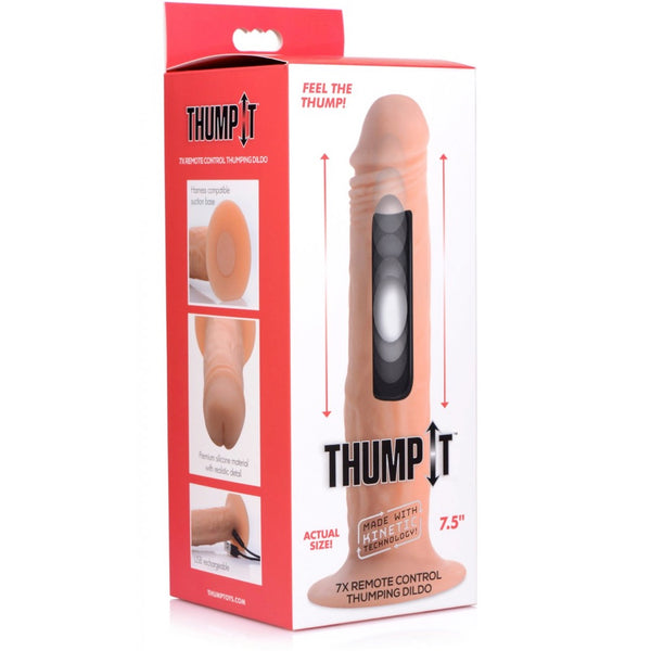 Thump It Kinetic Thumping 7X Remote Control Dildo - Medium - Extreme Toyz Singapore - https://extremetoyz.com.sg - Sex Toys and Lingerie Online Store - Bondage Gear / Vibrators / Electrosex Toys / Wireless Remote Control Vibes / Sexy Lingerie and Role Play / BDSM / Dungeon Furnitures / Dildos and Strap Ons  / Anal and Prostate Massagers / Anal Douche and Cleaning Aide / Delay Sprays and Gels / Lubricants and more...