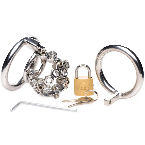 Master Series Bolted Chastity Cage with Spikes - Extreme Toyz Singapore - https://extremetoyz.com.sg - Sex Toys and Lingerie Online Store - Bondage Gear / Vibrators / Electrosex Toys / Wireless Remote Control Vibes / Sexy Lingerie and Role Play / BDSM / Dungeon Furnitures / Dildos and Strap Ons  / Anal and Prostate Massagers / Anal Douche and Cleaning Aide / Delay Sprays and Gels / Lubricants and more...