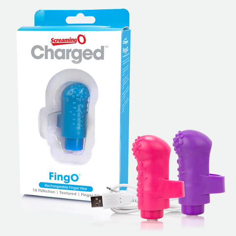 Screaming O Charged FingO Rechargeable Finger Vibe (3 Colours Available) - Extreme Toyz Singapore - https://extremetoyz.com.sg - Sex Toys and Lingerie Online Store - Bondage Gear / Vibrators / Electrosex Toys / Wireless Remote Control Vibes / Sexy Lingerie and Role Play / BDSM / Dungeon Furnitures / Dildos and Strap Ons  / Anal and Prostate Massagers / Anal Douche and Cleaning Aide / Delay Sprays and Gels / Lubricants and more...