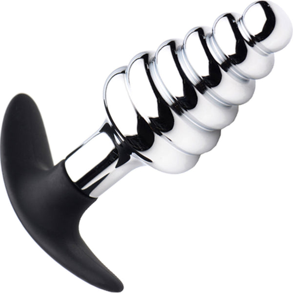 Master Series Dark Hive Metal & Silicone Ribbed Anal Plug - Extreme Toyz Singapore - https://extremetoyz.com.sg - Sex Toys and Lingerie Online Store - Bondage Gear / Vibrators / Electrosex Toys / Wireless Remote Control Vibes / Sexy Lingerie and Role Play / BDSM / Dungeon Furnitures / Dildos and Strap Ons  / Anal and Prostate Massagers / Anal Douche and Cleaning Aide / Delay Sprays and Gels / Lubricants and more...
