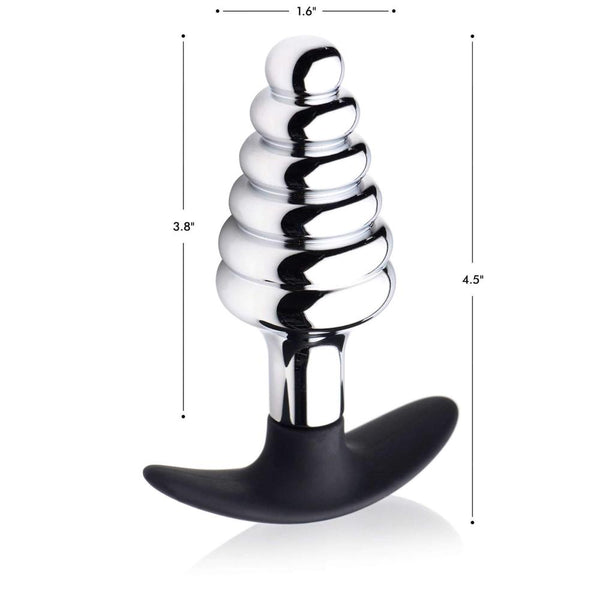 Master Series Dark Hive Metal & Silicone Ribbed Anal Plug - Extreme Toyz Singapore - https://extremetoyz.com.sg - Sex Toys and Lingerie Online Store - Bondage Gear / Vibrators / Electrosex Toys / Wireless Remote Control Vibes / Sexy Lingerie and Role Play / BDSM / Dungeon Furnitures / Dildos and Strap Ons  / Anal and Prostate Massagers / Anal Douche and Cleaning Aide / Delay Sprays and Gels / Lubricants and more...