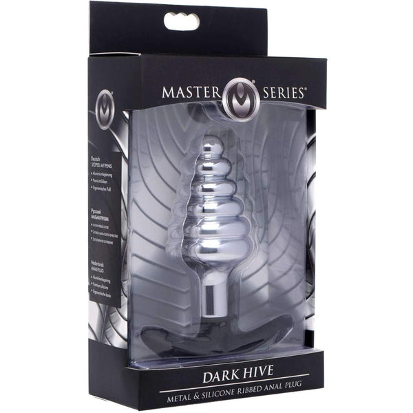 Master Series Dark Hive Metal & Silicone Ribbed Anal Plug - Extreme Toyz Singapore - https://extremetoyz.com.sg - Sex Toys and Lingerie Online Store - Bondage Gear / Vibrators / Electrosex Toys / Wireless Remote Control Vibes / Sexy Lingerie and Role Play / BDSM / Dungeon Furnitures / Dildos and Strap Ons  / Anal and Prostate Massagers / Anal Douche and Cleaning Aide / Delay Sprays and Gels / Lubricants and more...