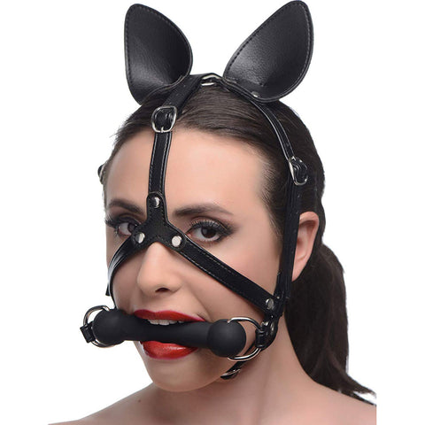 Master Series Dark Horse Pony Head Harness with Silicone Bit - Extreme Toyz Singapore - https://extremetoyz.com.sg - Sex Toys and Lingerie Online Store