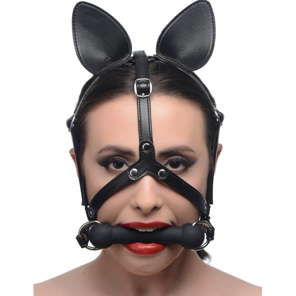 Master Series Dark Horse Pony Head Harness with Silicone Bit - Extreme Toyz Singapore - https://extremetoyz.com.sg - Sex Toys and Lingerie Online Store