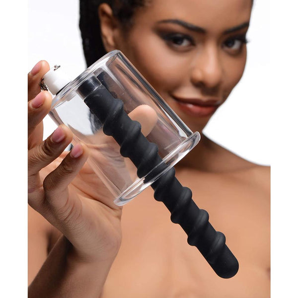 Master Series Rosebud Driller Cylinder with Silicone Swirl Insert - Extreme Toyz Singapore - https://extremetoyz.com.sg - Sex Toys and Lingerie Online Store