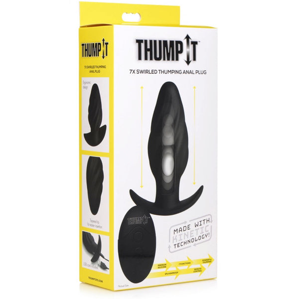 Thump It Kinetic Thumping 7X Swirled Rechargeable Anal Plug - Extreme Toyz Singapore - https://extremetoyz.com.sg - Sex Toys and Lingerie Online Store