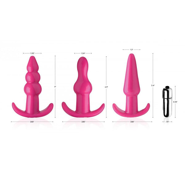 Frisky Thrill Trio Vibrating Anal Plug Set  - Extreme Toyz Singapore - https://extremetoyz.com.sg - Sex Toys and Lingerie Online Store